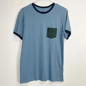 NEW Penguin Shirt Mens Small Blue Short Sleeve Pocket Tee Cotton Blend NWOT